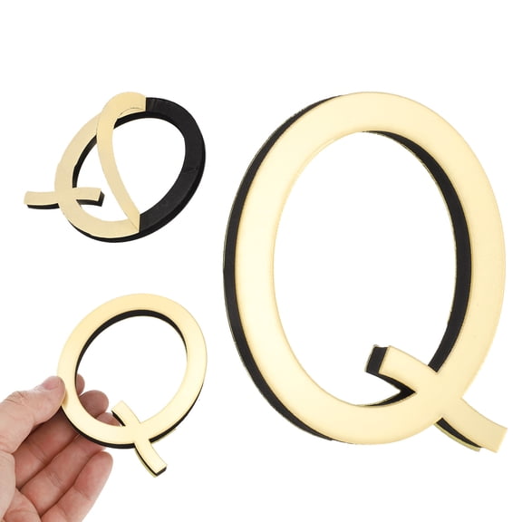 3D Alphabet Mirror Wall Stickers, 4" Acrylic Self-Adhesive House Letter Number for Living Room, Bedroom Decor(Letter Q)