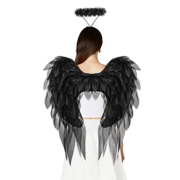 3D Angel Wing & Halo Set, Halloween Costume Accessory for Adults