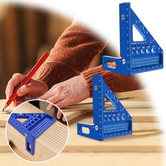 3D Angle Measuring Aluminum Alloy Woodworking Triangle Ruler With Precision Protractor Suitable For Woodworking Construction And DIY Projects Measuring Tools