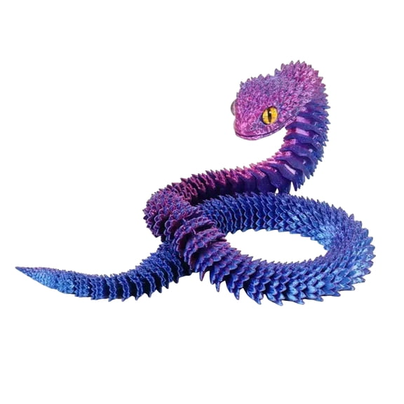 3D Animal 3D Printed 23.62in Flexible Articulated Snake Unique Desk Decor Stress Relief for Adults Innovative Art Piece Home Office Use
