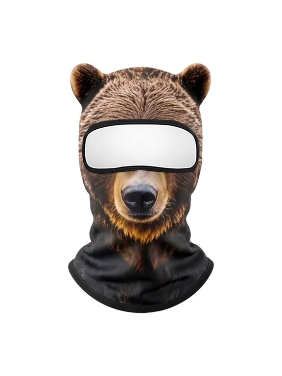 3D Animal Balaclava with Ears, Windproof Full Face Mask for Skiing Snowboarding Cycling Motorcycle Riding, Winter Warm Face Cover for Adult Outdoor Sports