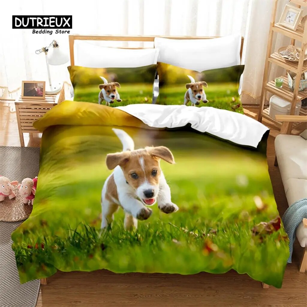 3D Animal Bedding Set Horse Duvet Cover Digital Printing Dog And Cat