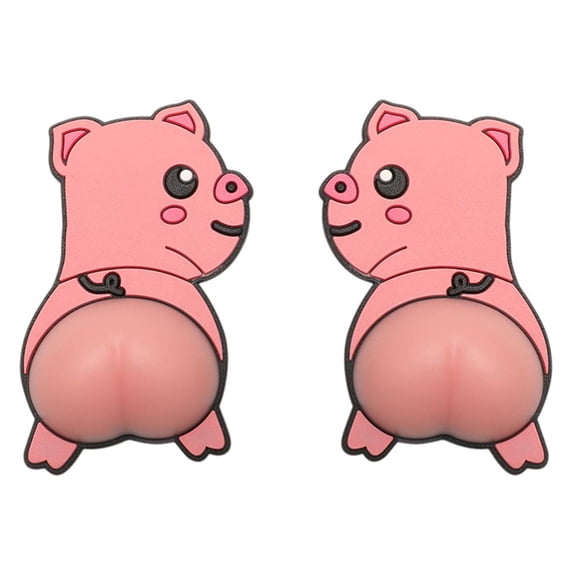 3D Animal Butt Car Door Anti-Collision Strip 2PCS Waterproof PVC Protective Sticker Funny Adhesive Guard For Doors Bumpers Phone Case Gift