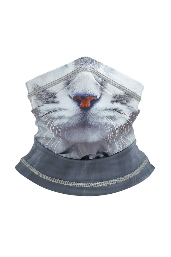 3D Animal Cat Breathable Neck Gaiter Tube Cooling Face Mask Half Windproof Motorcycle Bicycle Face Mask for Men Women