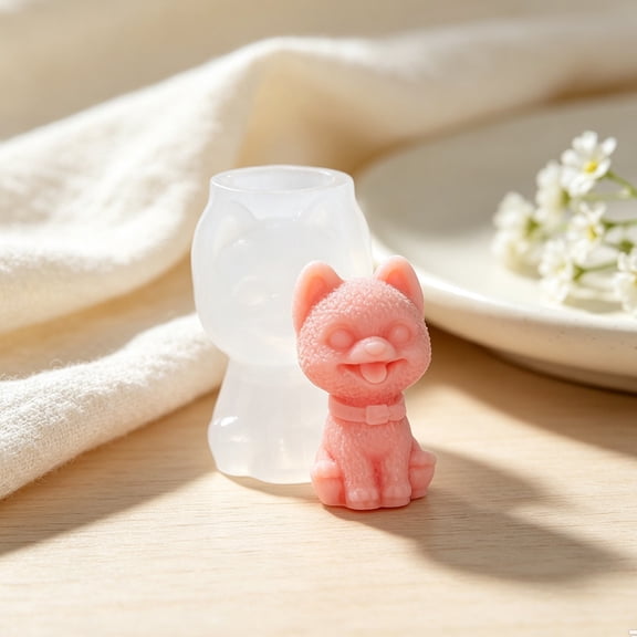 3D Animal Dog Silicone Molds, Cute Puppy Resin Casting Molds, Handmade Figurine Epoxy Resin Silicone Moulds, Reusable Animal Statue Making Molds for Resin Casting Candle Soap Craft Home DIY Use