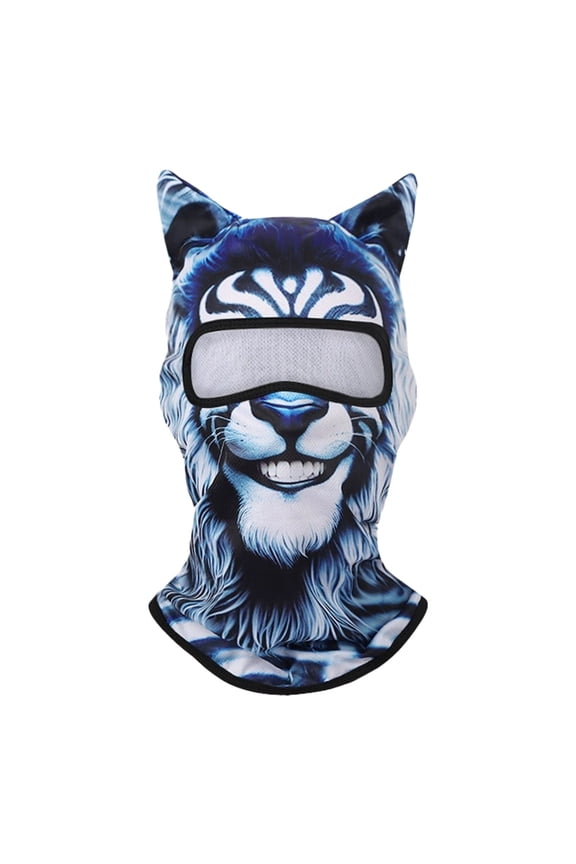3D Animal Personality Hood Sunscreen Motorcycle Riding Face for Outdoor Activities Windproof UPF50+ Festival Sports