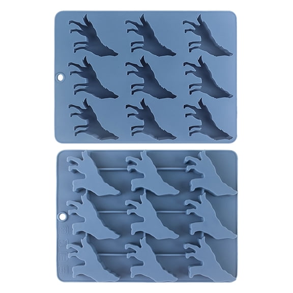 3D Animal Shaped Silicone Ice Mold 6.3"x8.7" Cute Elephant Wolf Leopard Ice Cube Tray Food Grade Reusable Mould for Chocolate Jelly Wolf