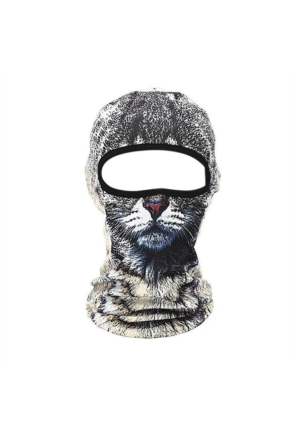 Face for Cycling - 3D Animal Ski Face with Ears Ideal for Music Festivals Raves Ski Halloween Parties and Outdoor Activities