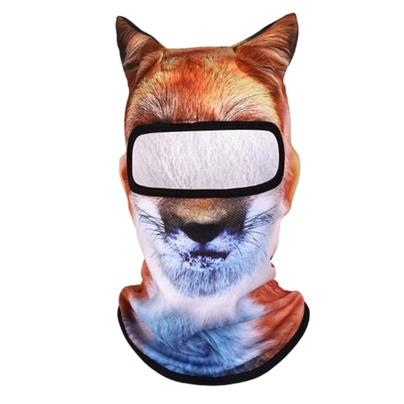 3D Animal Ski Mask Balaclava, Funny Cat & Dog Themed Ear Realistic Print Full Face Neck Windproof Winter Mask for Skiing Motorcycle Party, Novelty Gift for Men Women