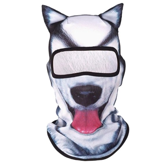3D Animal Ski Mask Balaclava, Funny Cat & Dog Themed Ear Realistic Print Full Face Neck Windproof Winter Mask for Skiing Motorcycle Party, Novelty Gift for Men Women