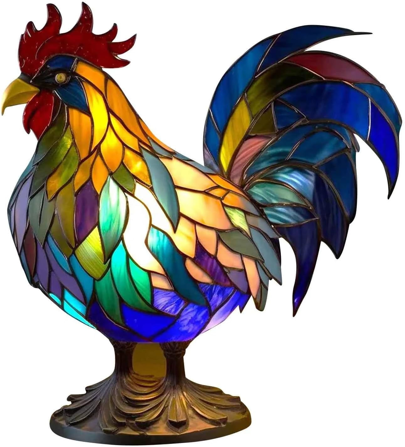 3D Animal Table Lamp, Retro Stained Animal Night Light Lamp for Living Room, Bedroom, Home Office