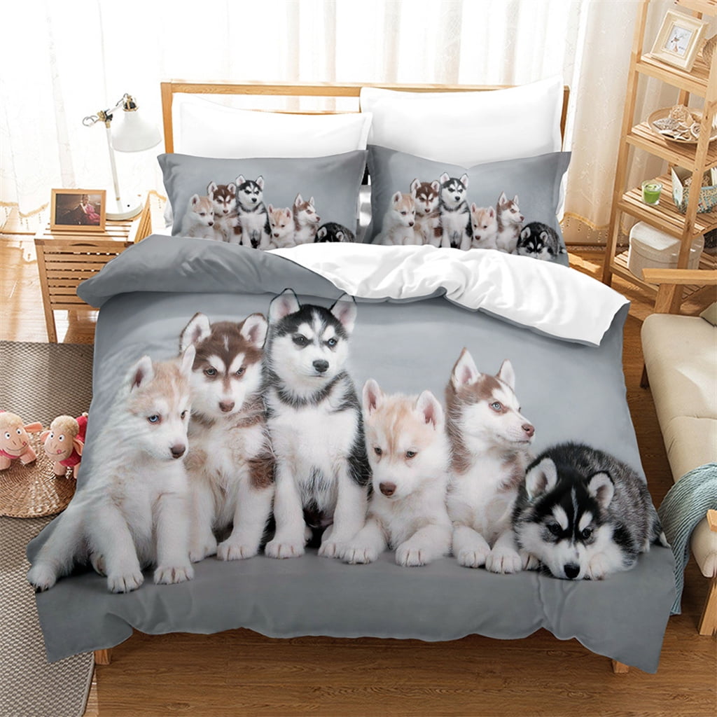 3D Animal Tiger Dog Print Bed Comforter Sets Twin Full Queen King Size Lightweight Bedding Duvet Covers Sets with Pillowcase Walmart