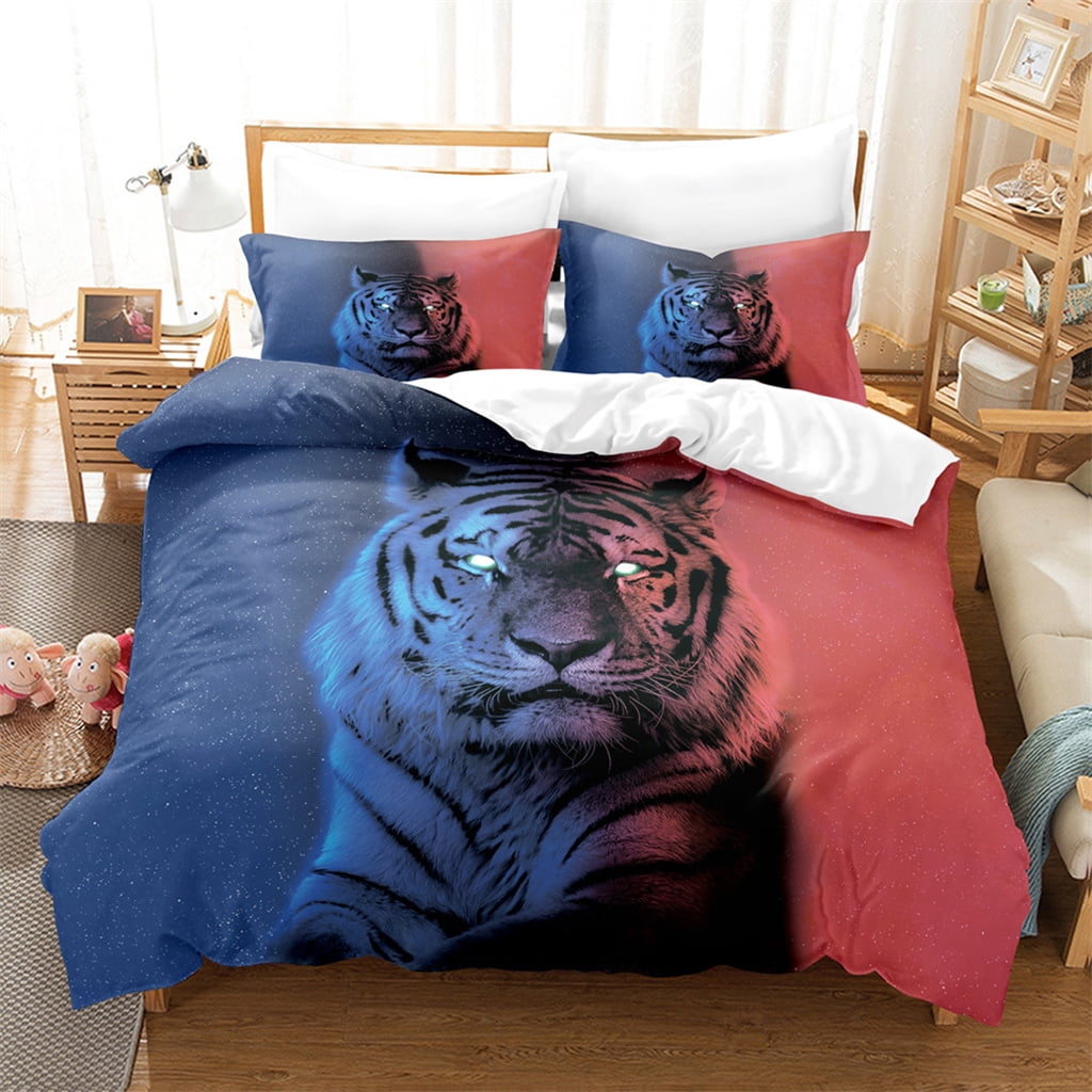 3D Animal Tiger Dog Print Bed Comforter Sets Twin Full Queen King Size ...