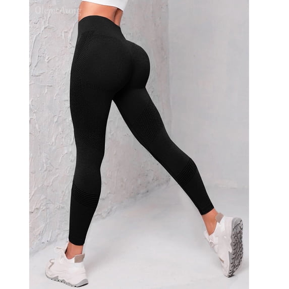 3D Anti Cellulite Leggings, Womens High Waist Butt Lifting Tummy Control Leggings Yoga Pants Black M