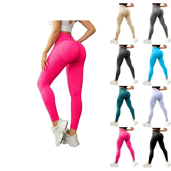 3D Anti Cellulite Leggings for Women – High Waist Compression Leggings with Sculpting Fit Hot Pink S