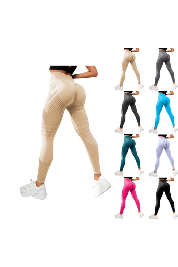 3D Anti Cellulite Leggings for Women – High Waist Compression Leggings with Sculpting Fit Khaki M