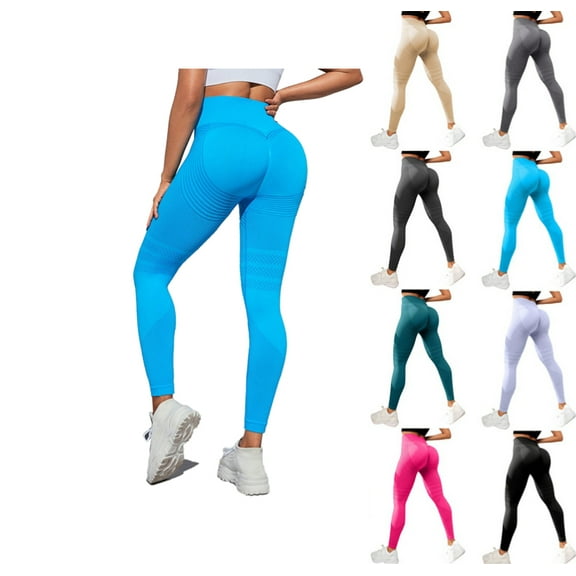 3D Anti Cellulite Leggings for Women – High Waist Compression Leggings with Sculpting Fit Sky Blue L