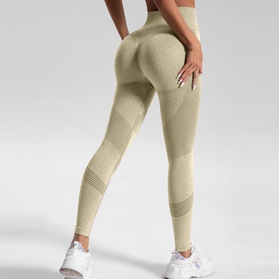 3D Anti Cellulite Leggings for Women, Lift & Smooth Leggings Butt Lift Yoga Pants Khaki S