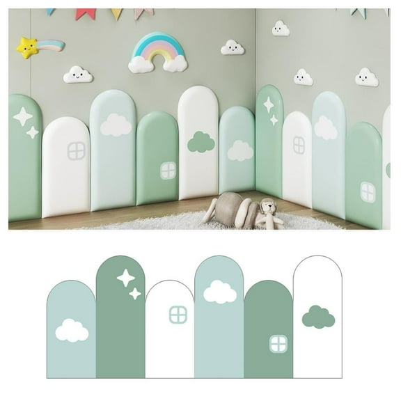3D Anti-Collision Headboard Panels for Wall, Peel And Stick Padded, Reusable And Removable Padded Wall Panels for Children's Rooms Wall Decoration