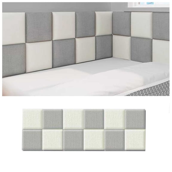 3D Anti-Collision Wall Panel, Self-Adhesive Padded Panel, Padded Headboard Wall Panels, Decorative Wall Panel for Children's Room