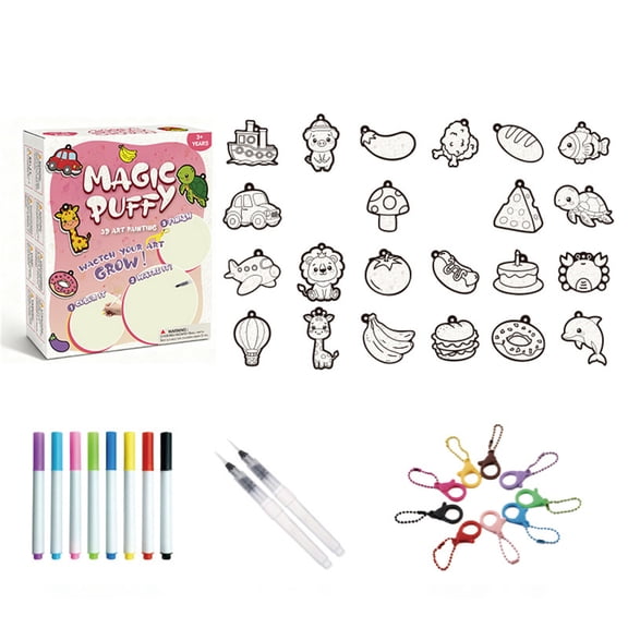 3D Art Craft Aqua Puffs Paint Kit - Magic Foam Texture Painting Kit, 15 Mess-Free Paint by Number Craft for Boys, Christmas Gift Idea & Stocking Stuffer(Aqua Puffs - Dessert Style)