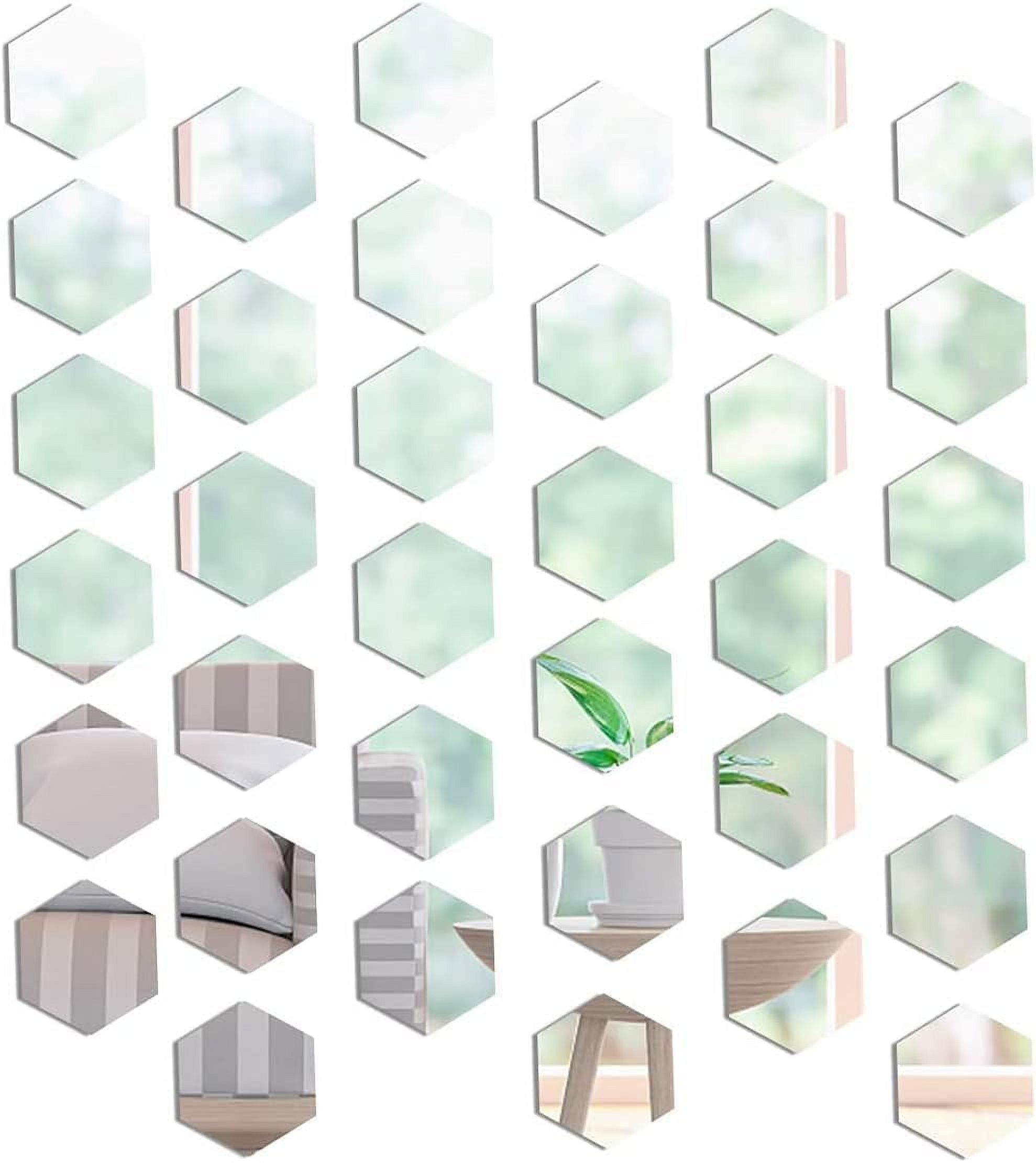 3D Art Unique Wall, Shatterproof Lightweight Hexagon Acrylic Mirror for Art Wall Decoration in Living Room Kitchen Hallway Porch, 36PCS