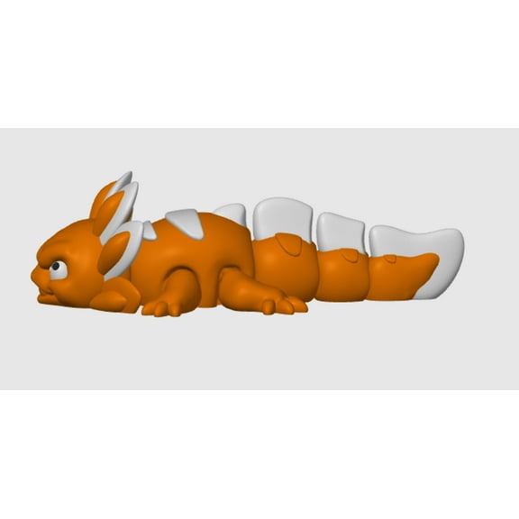 3D Articulated Mini Dragon - Decorative Figure, 3"x1.5", Available in White, Orange and Green