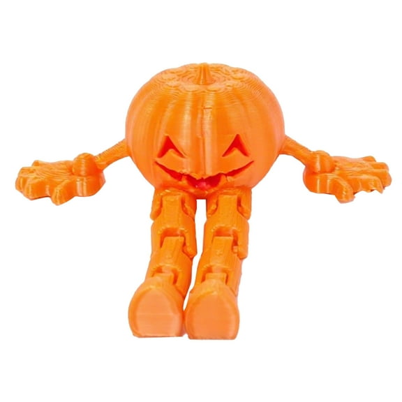 3D Articulated Sitting Pumpkin Statue, Glow-in-the-Dark, Suitable for Summer/Autumn/Home/Garden/Kitchen, Halloween Deco