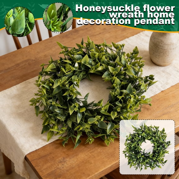 3D Artificial Eucalyptus Wreath 12In - Faux Greenery Wall Hanging Decor With Realistic Leaves For Home Living Room, Wedding Scene Decor, Indoor Outdoor Decoration
