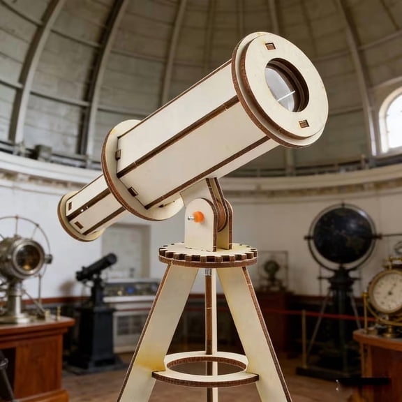 3D Astronomical Telescope Model Kit - Handcrafted DIY Craft Ornament for Home Decor, Educational STEM Gift for Adults & Kids