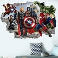 thumbnail image 1 of 3D Avengers Breaking Through Wall Sticker 3D Hulk Captain America Children Boys Wall Decals Peel and Stickers for Walls Bedroom Living Room Home Decor(15.7X23.7) Inch, 1 of 5