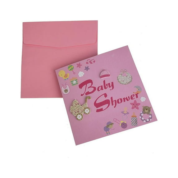 3D Baby Shower Nursery Invitations, 5-3/4-Inch, 10-Piece