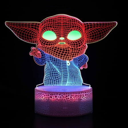 3D Baby Yoda Lamp for Kids - 16 Color Change Night Light for Room Decor, Remote Control & Touch - Starwars Toys for Boys, Girls- Birthday & Christmas Gifts for Kids and Fans