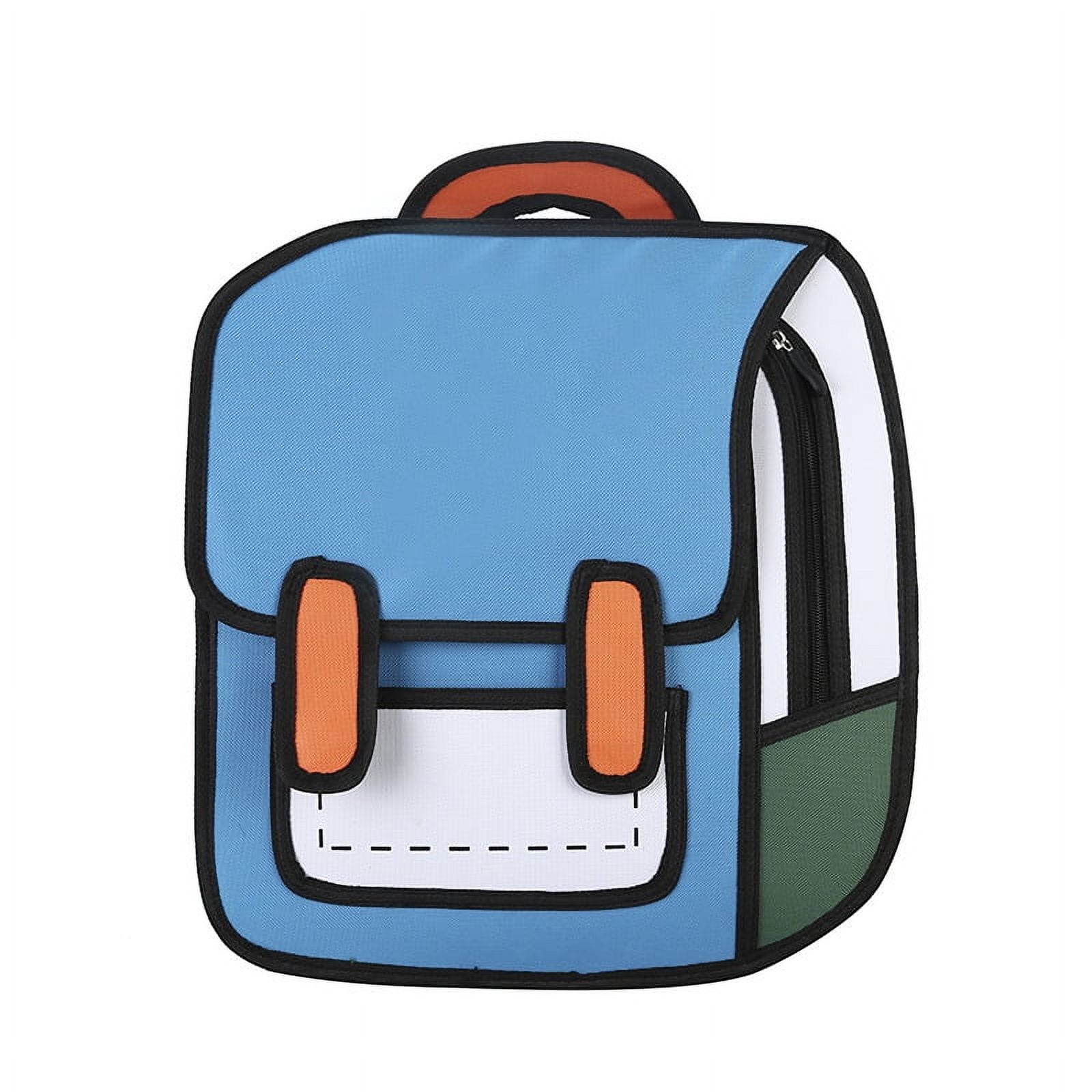3D Backpack Jump Style 3D Jpg Drawing Backpack Cute Cartoon School Bag Comic Bookbag for Teenager Girls Boys Daypack Travel Rucksack Bag, Girl's, Size