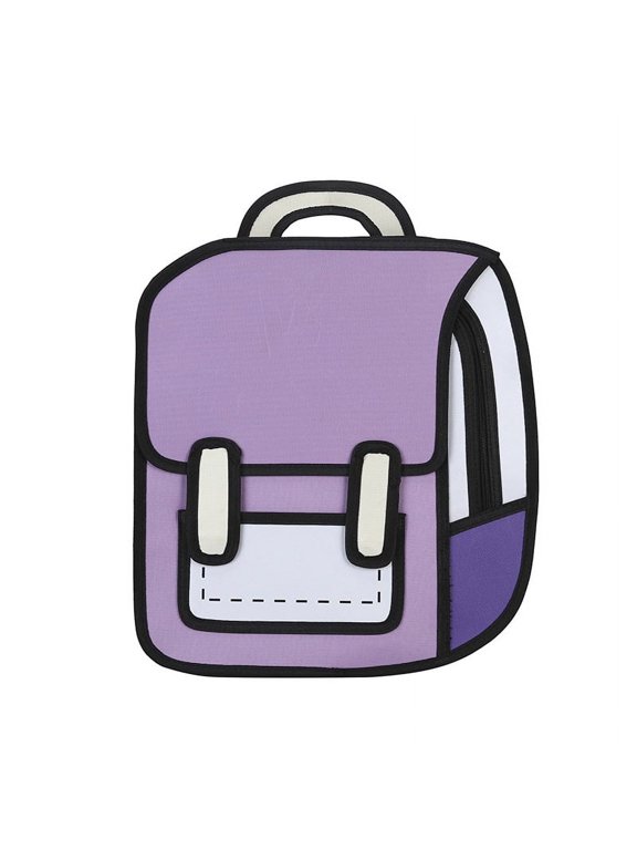 Backpack Cute Cartoon 3D Jump Style 2D Drawing from Comic Paper Anime Bookbag Supplies Fun Daypack,Casual Style Lightweight Canvas Backpack Bag Travel Daypack