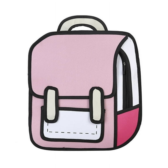 Backpack Cute Cartoon 3D Jump Style 2D Drawing from Comic Paper Anime Bookbag Supplies Fun Daypack,Casual Style Lightweight Canvas Backpack Bag Travel Daypack