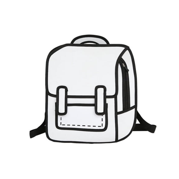 Backpack Cute Cartoon 3D Jump Style 2D Drawing from Comic Paper Anime Bookbag Supplies Fun Daypack,Casual Style Lightweight Canvas Backpack Bag Travel Daypack