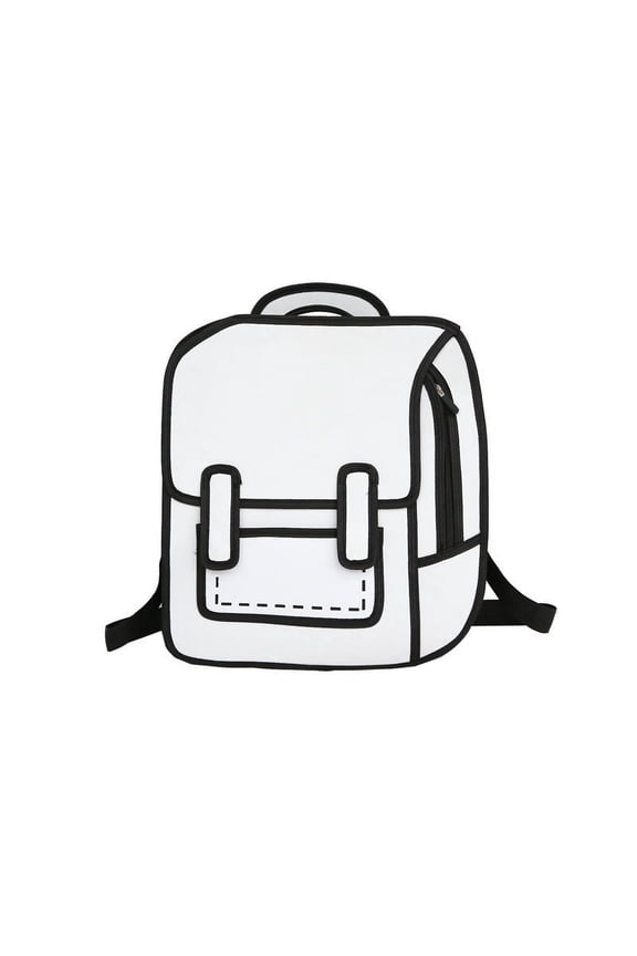 Backpack Cute Cartoon 3D Jump Style 2D Drawing from Comic Paper Anime Bookbag Supplies Fun Daypack，Casual Style Lightweight Canvas Backpack Bag Travel Daypack