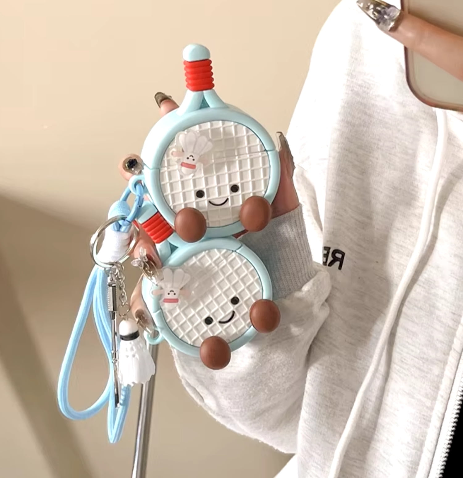 3D Badminton Racket For Apple AirPods 1 2 Pro/Pro2 Bluetooth Headphone