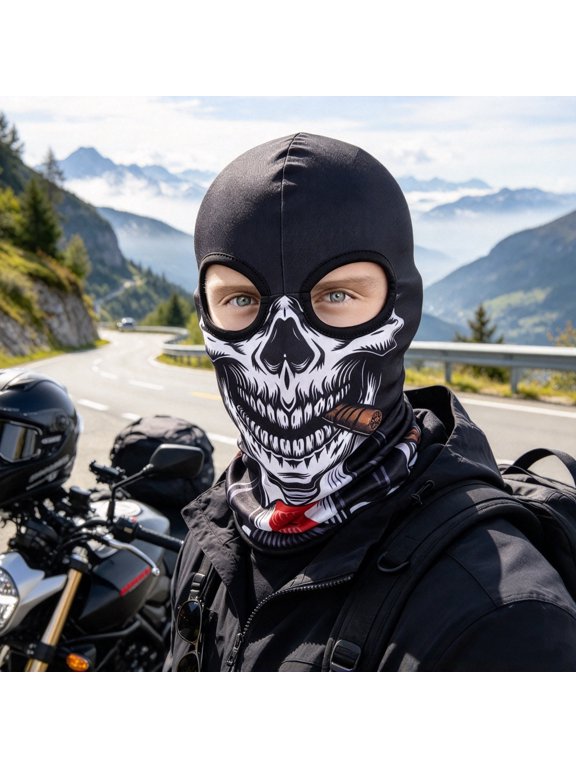 3D Balaclava Ski Mask Motorcycle Full Face Mask Outdoor Hood Headwear Mask Ghosts Skull Mask Men Women for Halloween