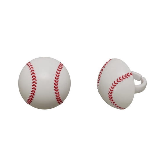 3D Baseball Cupcake Decoration Rings, by A Birthday Place (24 Count)