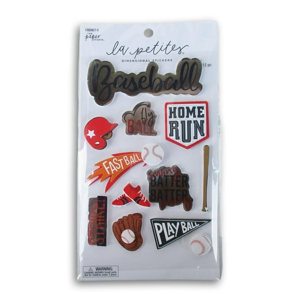 3D Baseball Stickers for Arts & Crafts - 12 Pieces