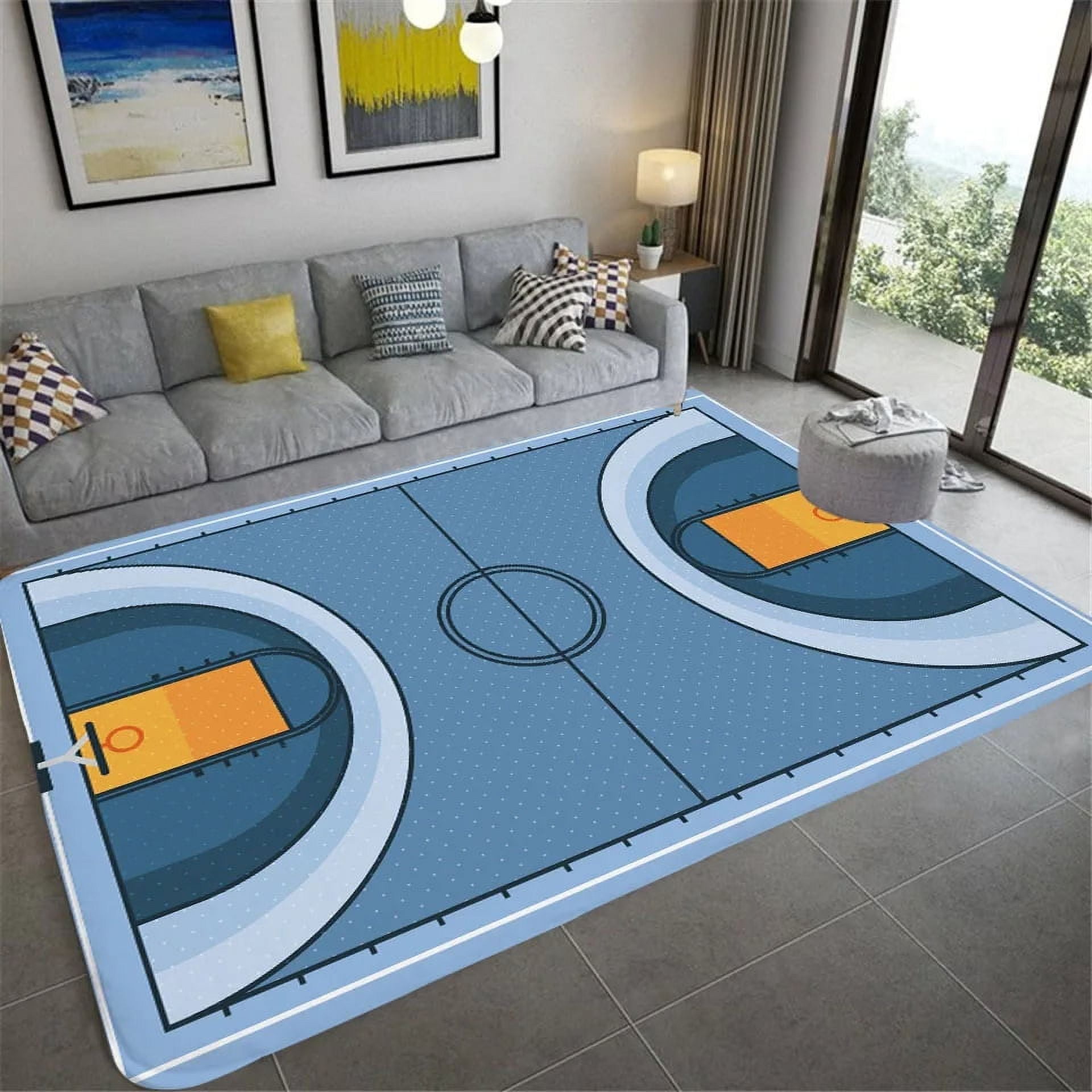 3D Basketball Court Printed Carpet Bedroom Bedside Living Room Sofa ...