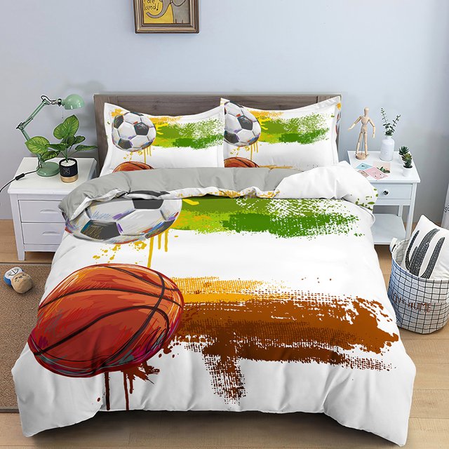 3D Basketball Duvet Cover for Boy Kids Bedroom r Covers Polyester