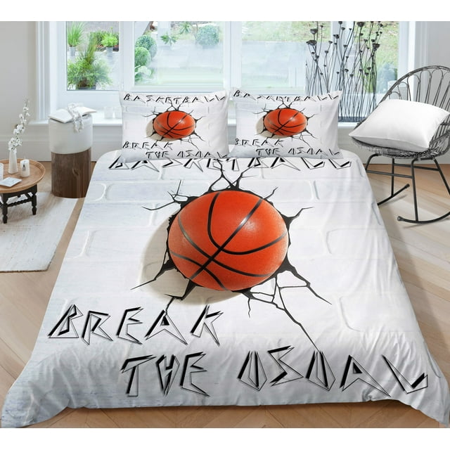 3D Basketball Fire Duvet Cover Sets Twin Full Queen King Size Sports
