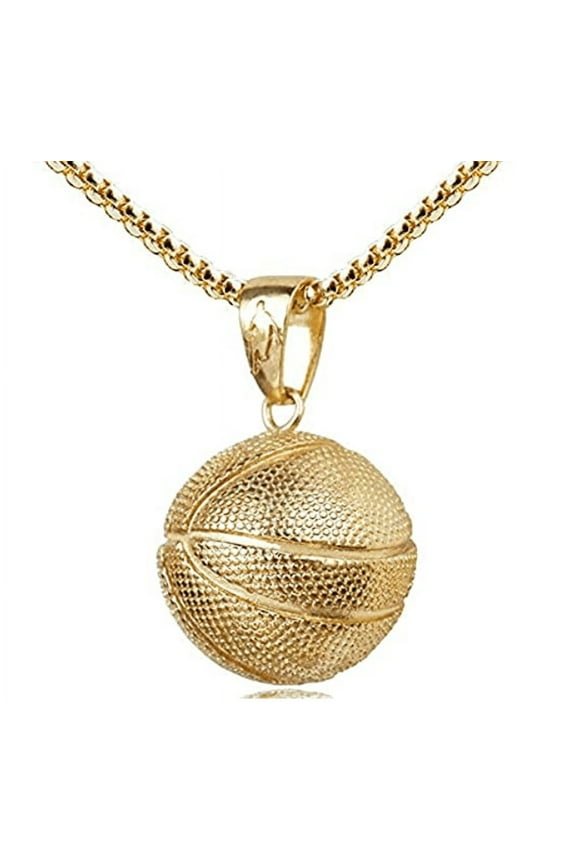 3D Basketball Pendant Necklace