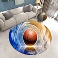 thumbnail image 1 of 3D Basketball Printed Round Carpets Area Rug Living Room Carpet Bathroom Kitchen Round Floor Mat Rugs Door Mat Non-slip Carpets, 1 of 6