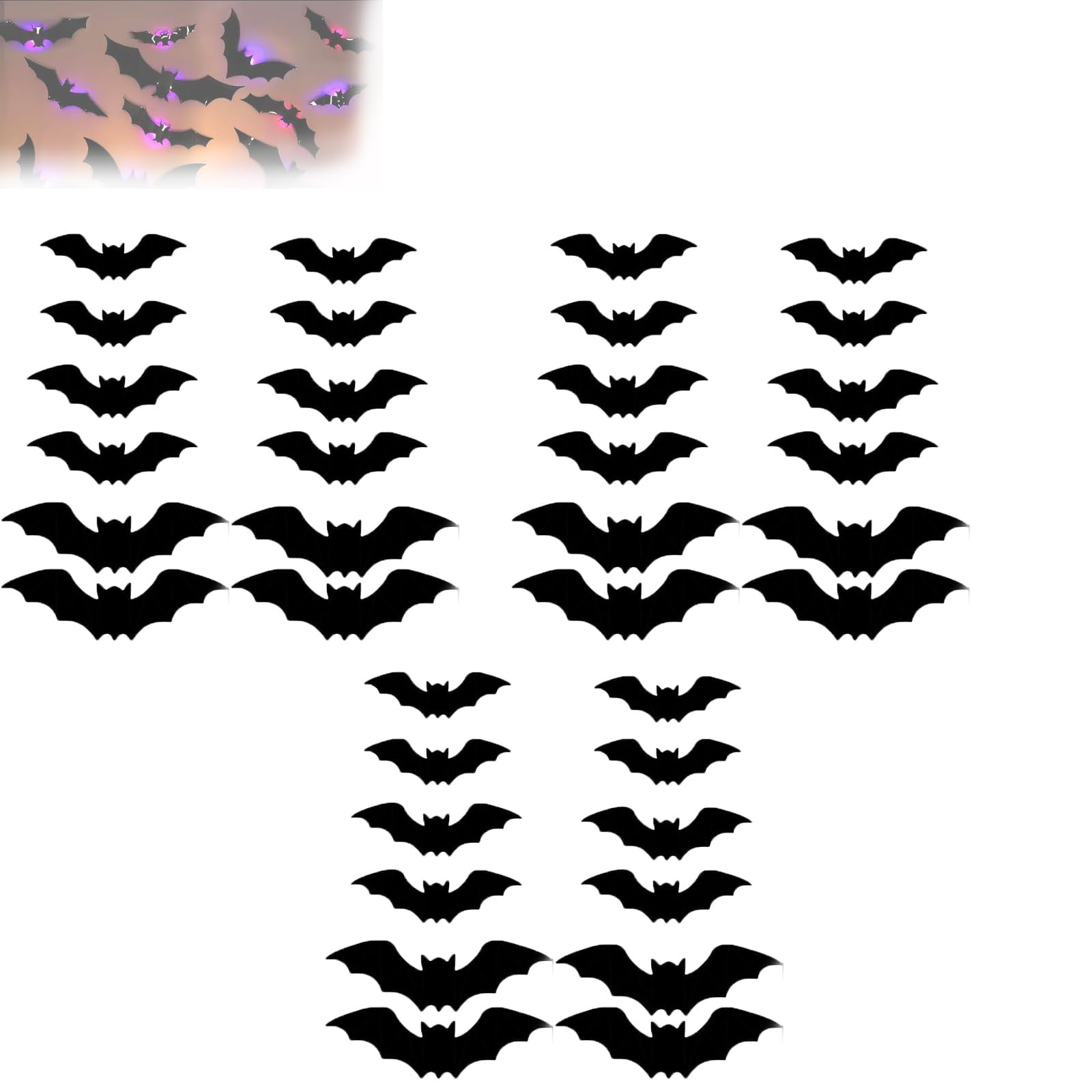 3D Bat Light Design Led Decorations ,Three Sizes: Large, Medium and ...