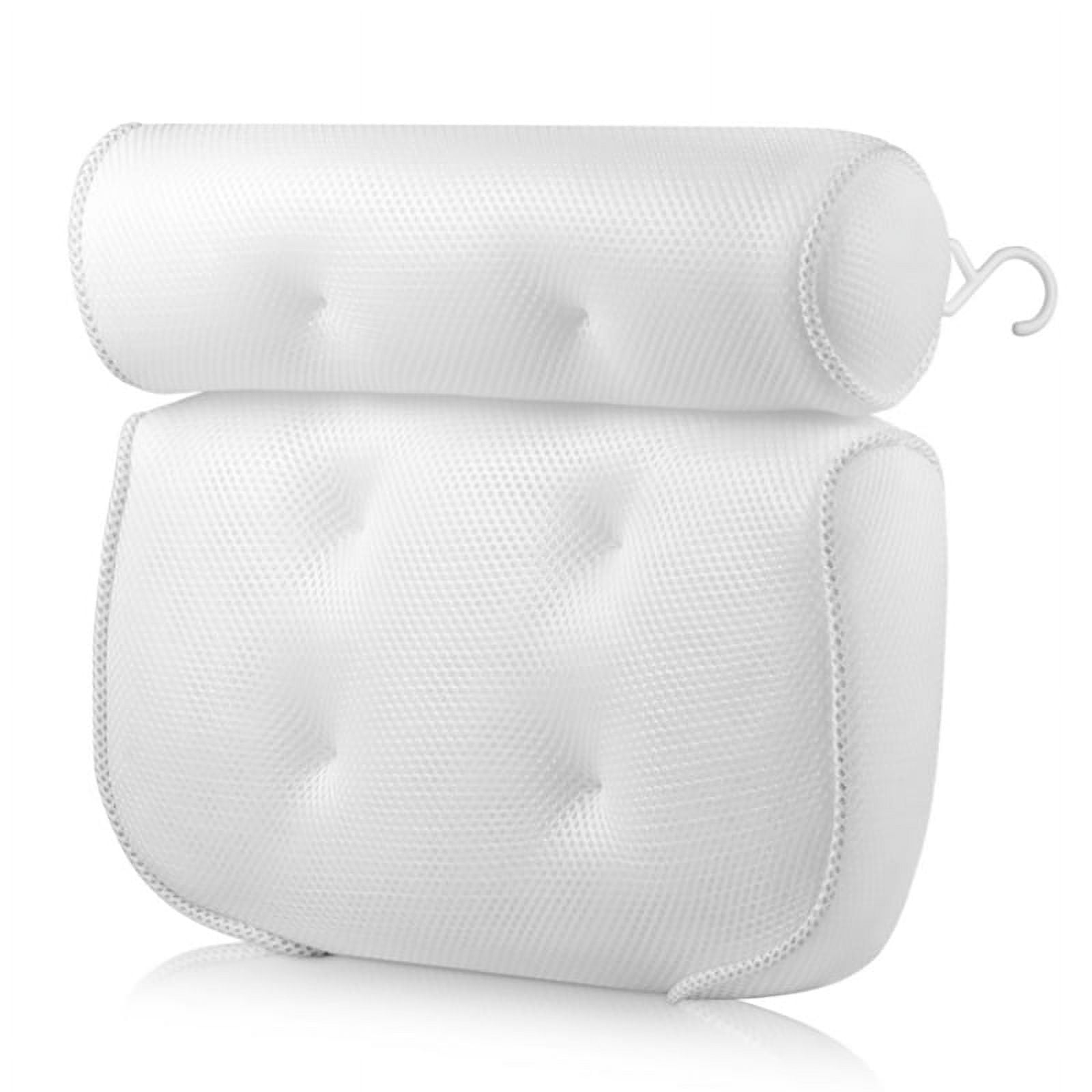 Bathtub Pillow for Neck and Back Support with 6 Non-Slip Suction Cups &  Drying Hook - Machine Washable Bath Tub Pillow Headrest for Standard,  Soaking