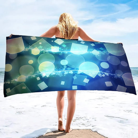 3D Beach Towel,Geometry Soft Bath Towels Highly Absorbent & Quick Dry Bath Washcloths,Sand Free Beach Towels for Adults,s (2)